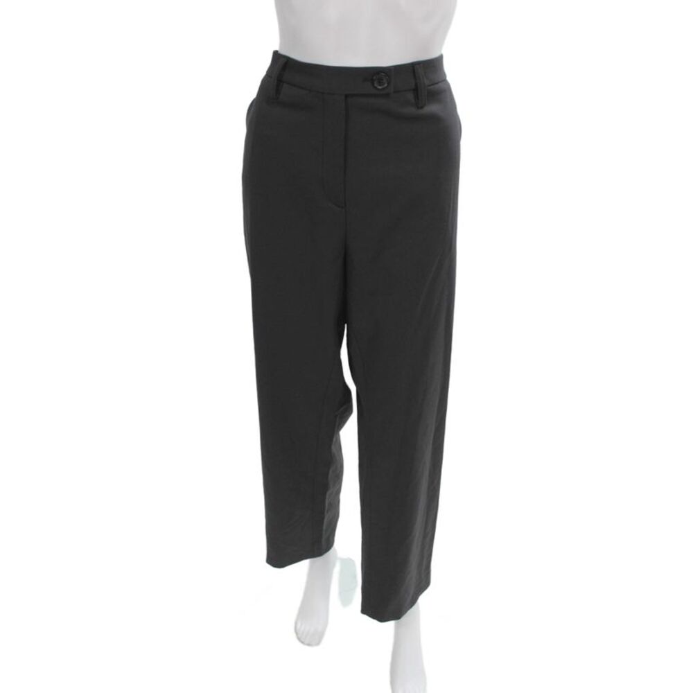 6397 Womens Dress Pants Black 95% Virgin Wool Button Size 10